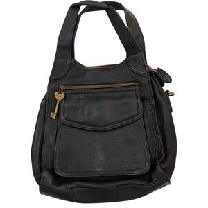 Fossil‎ 1954 Key Womens Pebbled Leather Bag Black 75082 Project Piece